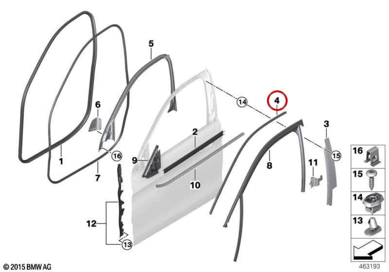 BMW X6 F16 F86 Ön Sağ Üst Cam Çıtası 51337377884