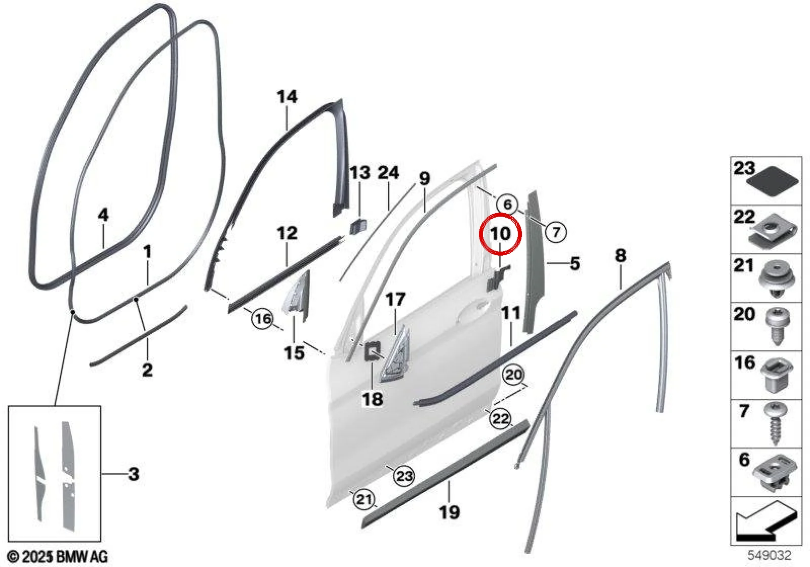 BMW F97 F98 G01 G02… Sol Orta Direk Kilit Contası 51337393419