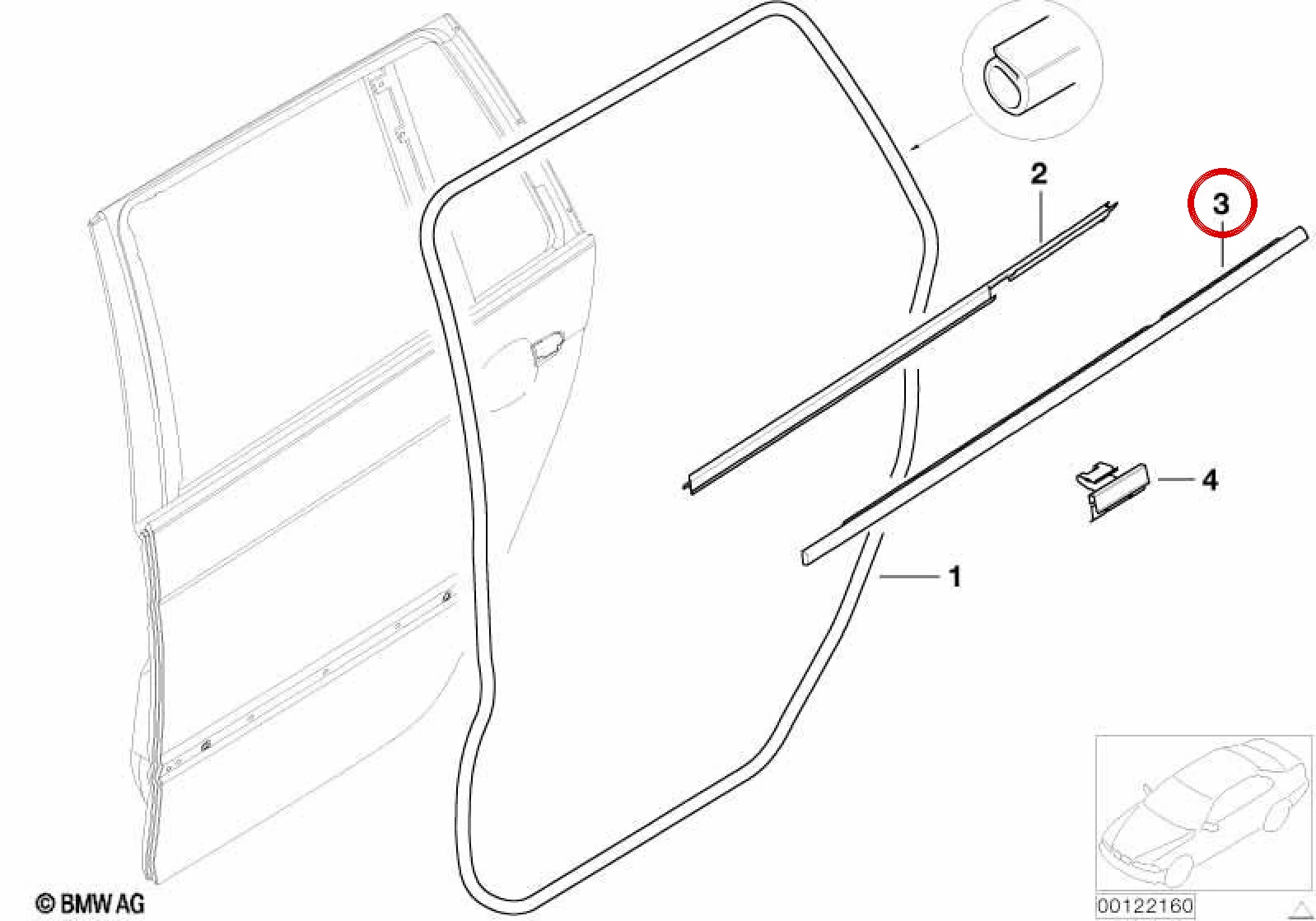 BMW 3 Serisi E46 Sol Cam Çerçevesi Dış Kaplaması Krom 51348194773