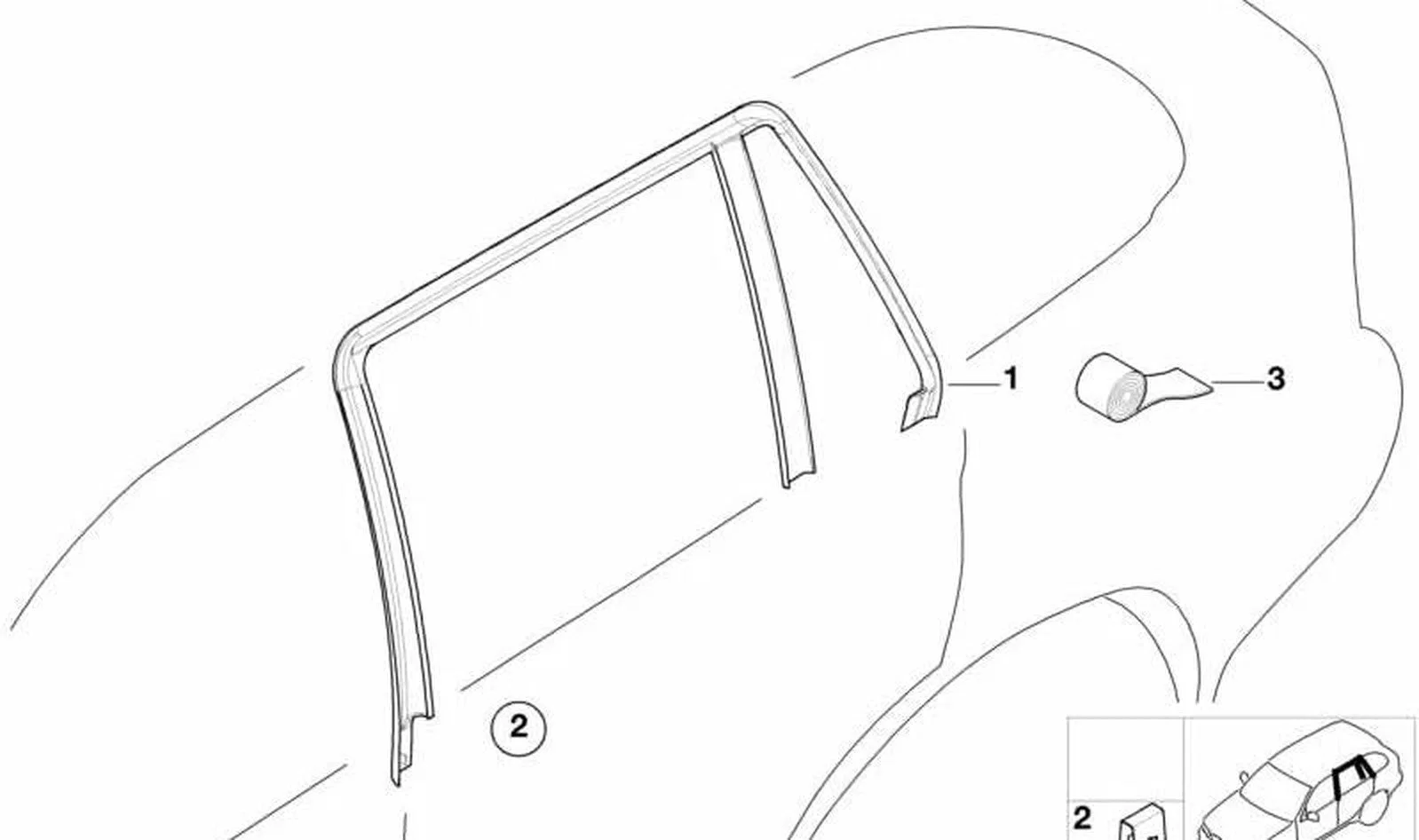 BMW 3 Serisi E46 Sağ Pencere Çerçevesi Kaplaması 51348262718