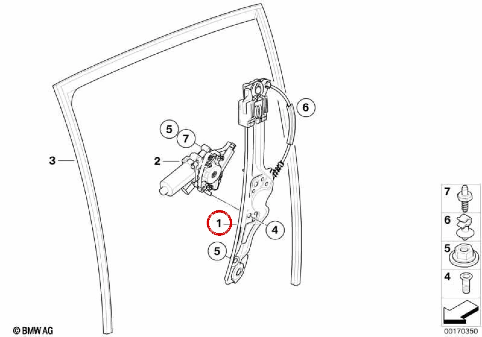 BMW X6 E71 E72 Arka Sağ Elektrikli Cam Krikosu 51357197304
