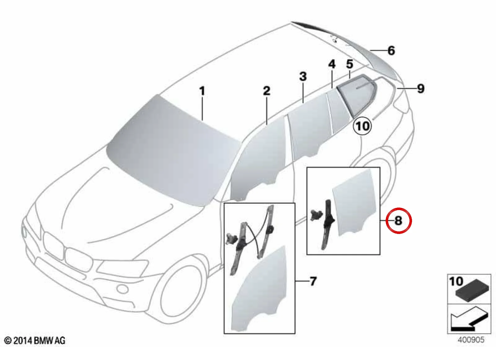 BMW X3 F25 Arka Cam Kaldırma Mekanizması 51357382139