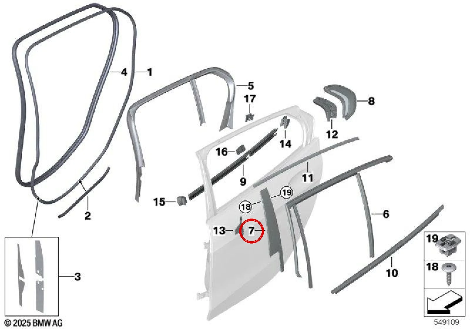 BMW 1 Serisi F40 Arka Sağ B Direği Kaplaması 51357452380