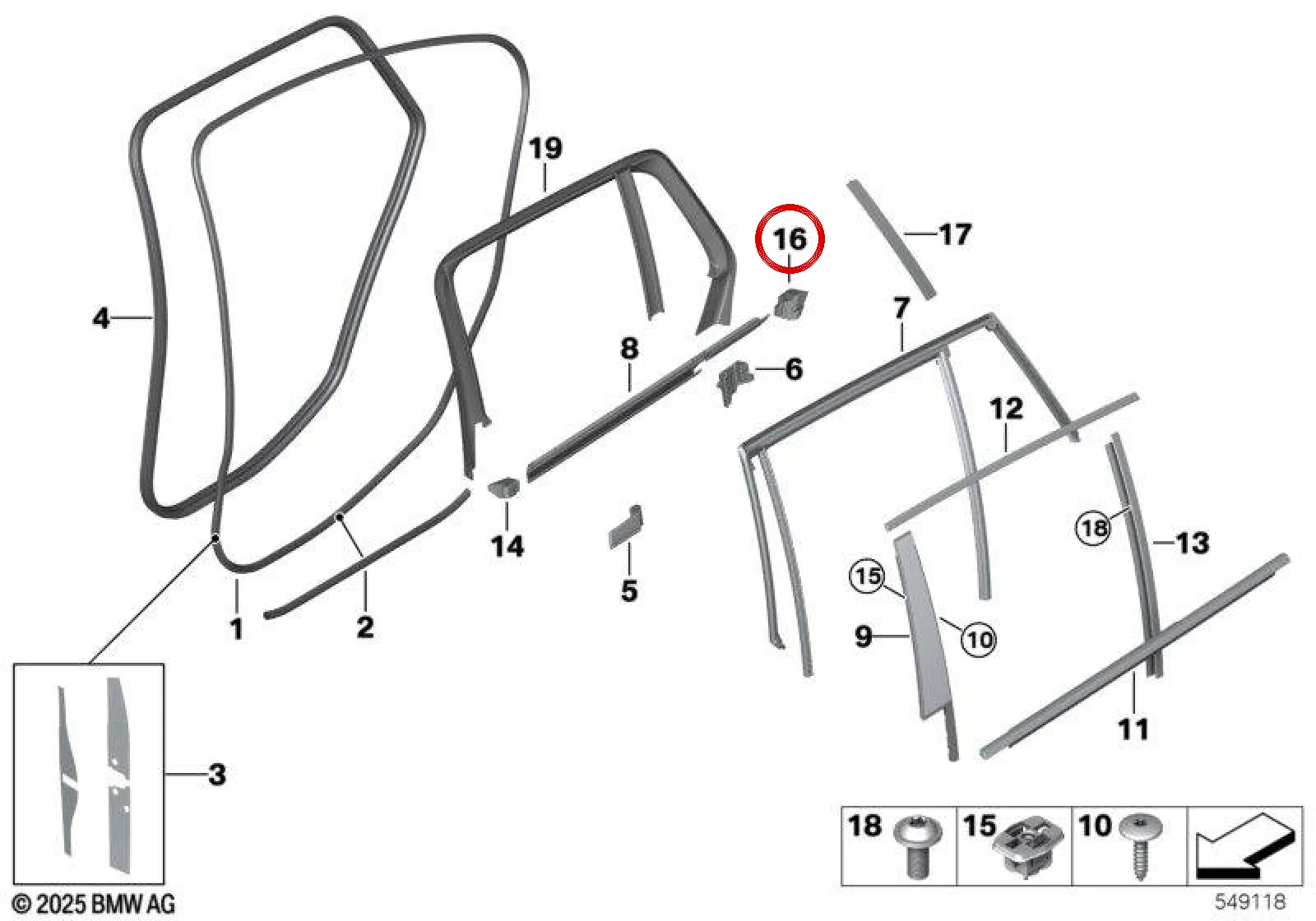 BMW 3 Serisi G21 Sol C Direği Fitili 51358498135