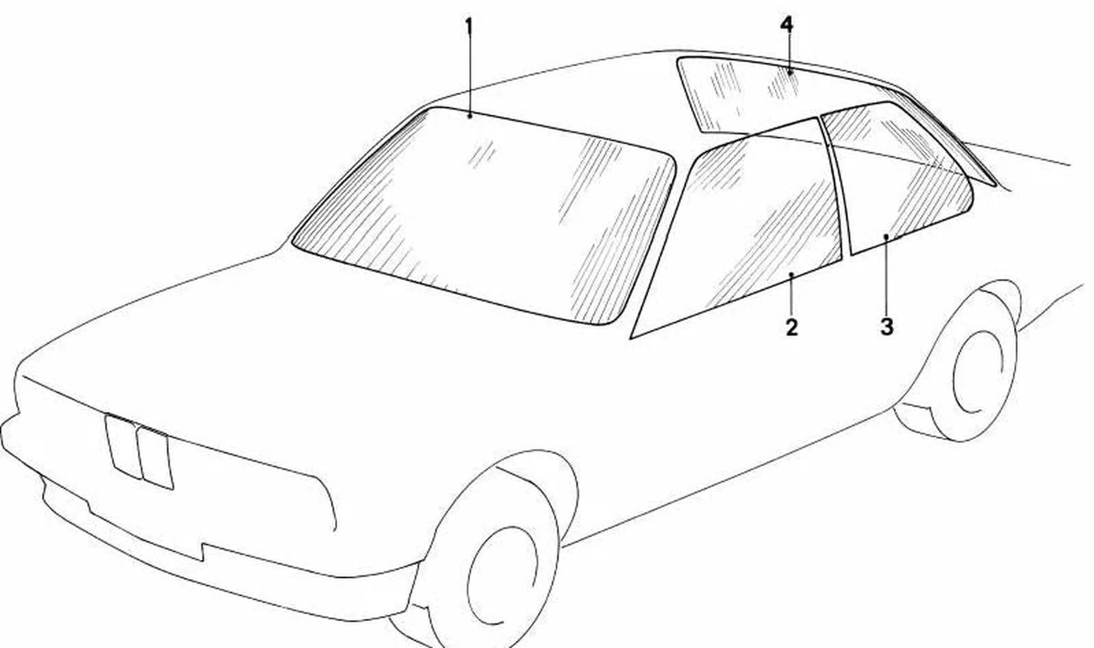 BMW 3 Serisi E30 Sağ Şeffaf Yan Cam 51361904842
