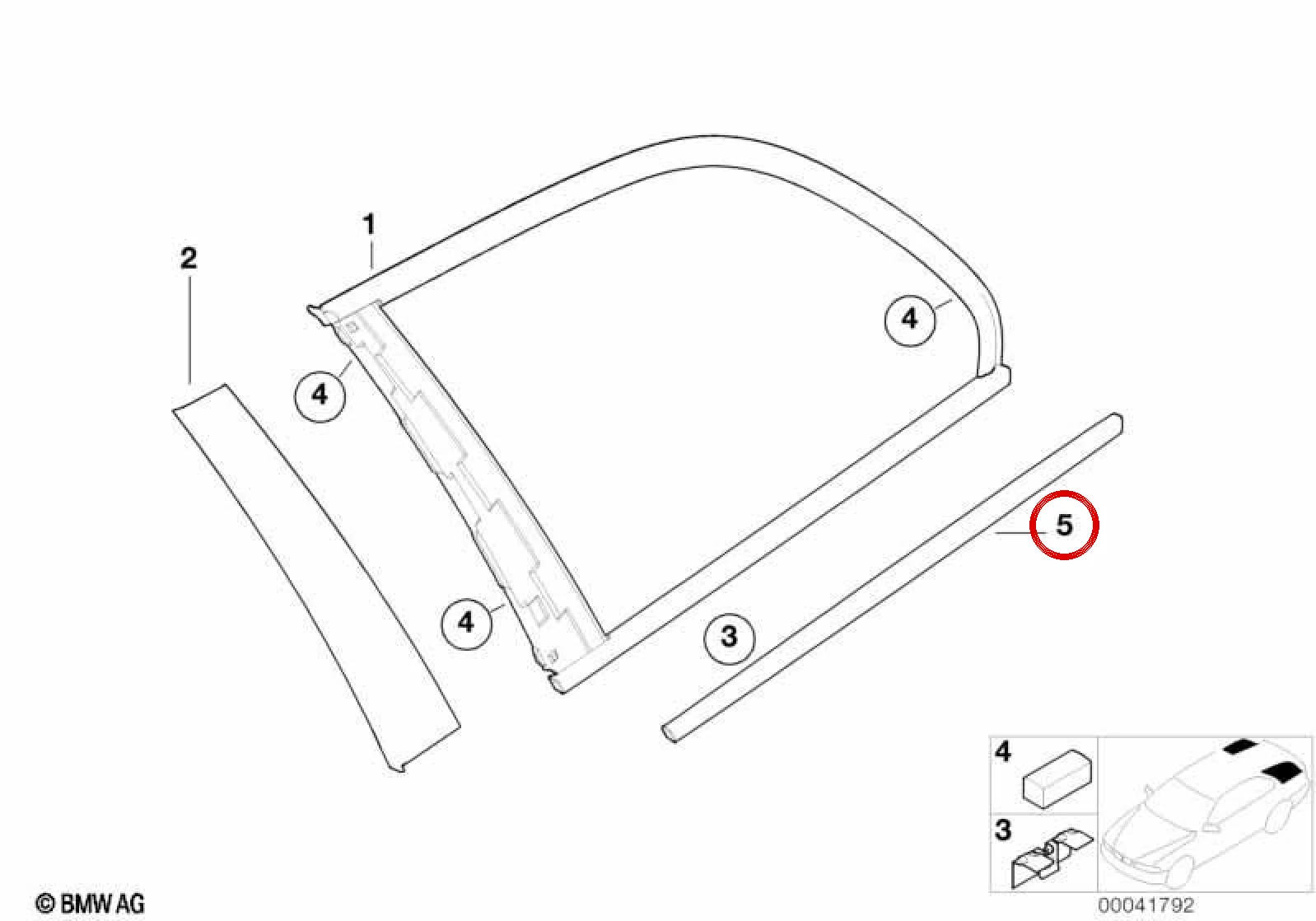 BMW 3 Serisi E46 Arka Sol Sabit Cam Krom Çıtası 51368194745
