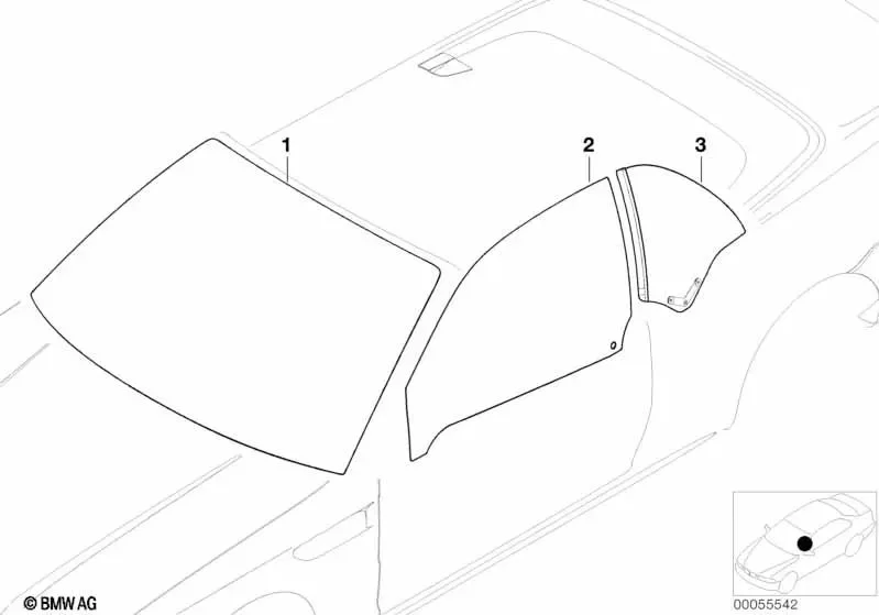 BMW 3 Serisi E46 Sol Yan Cam Yeşil 51368209423