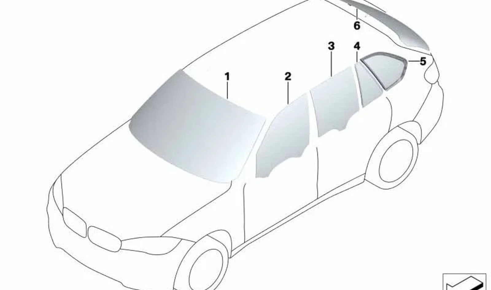 BMW X5 F15 F85 Arka Sağ Sabit Yan Cam 51377305772
