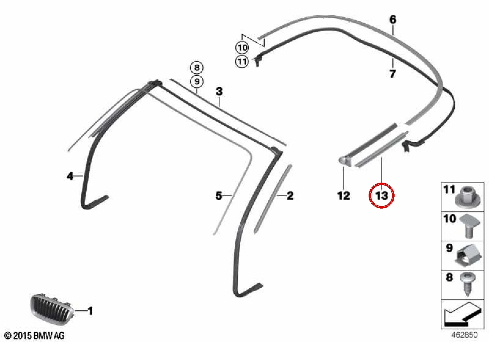 BMW 2 Serisi F23 Sağ Dış Kaplama Kapağı 51377404198