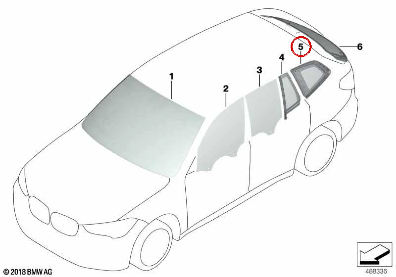 BMW X3 F97 G01 G08 Arka Sağ Sabit Yan Cam 51377410068