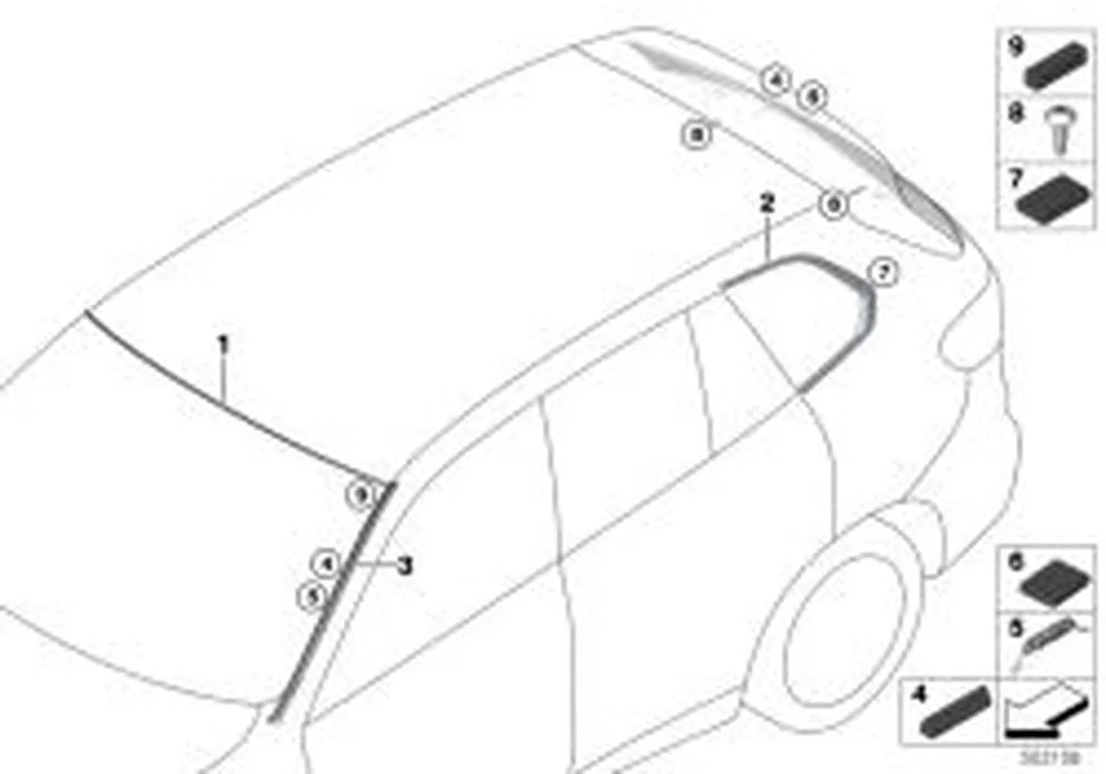 BMW X6 G06 Arka Sol Cam Çıtası 51377446221