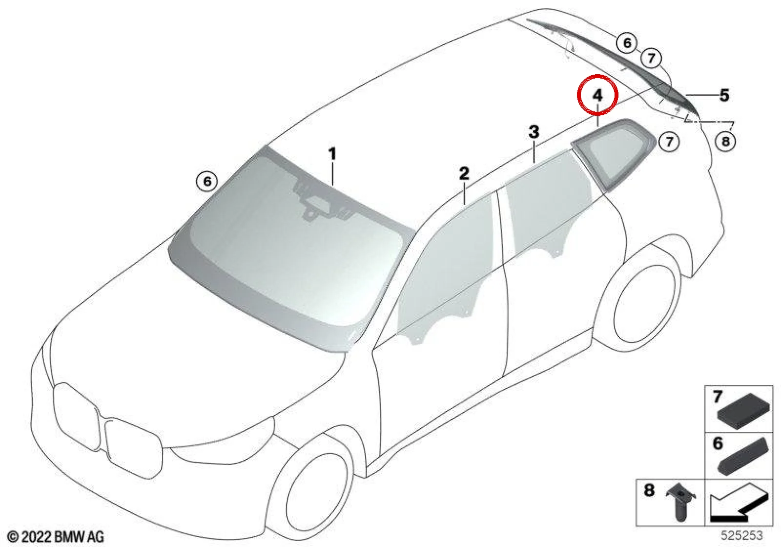 BMW X1 U11 Arka Sol Sabit Cam 51379451579