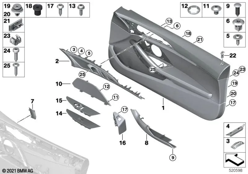BMW F91 F92 G14 G15… Sol Siyah Vida Kapağı 51416996185