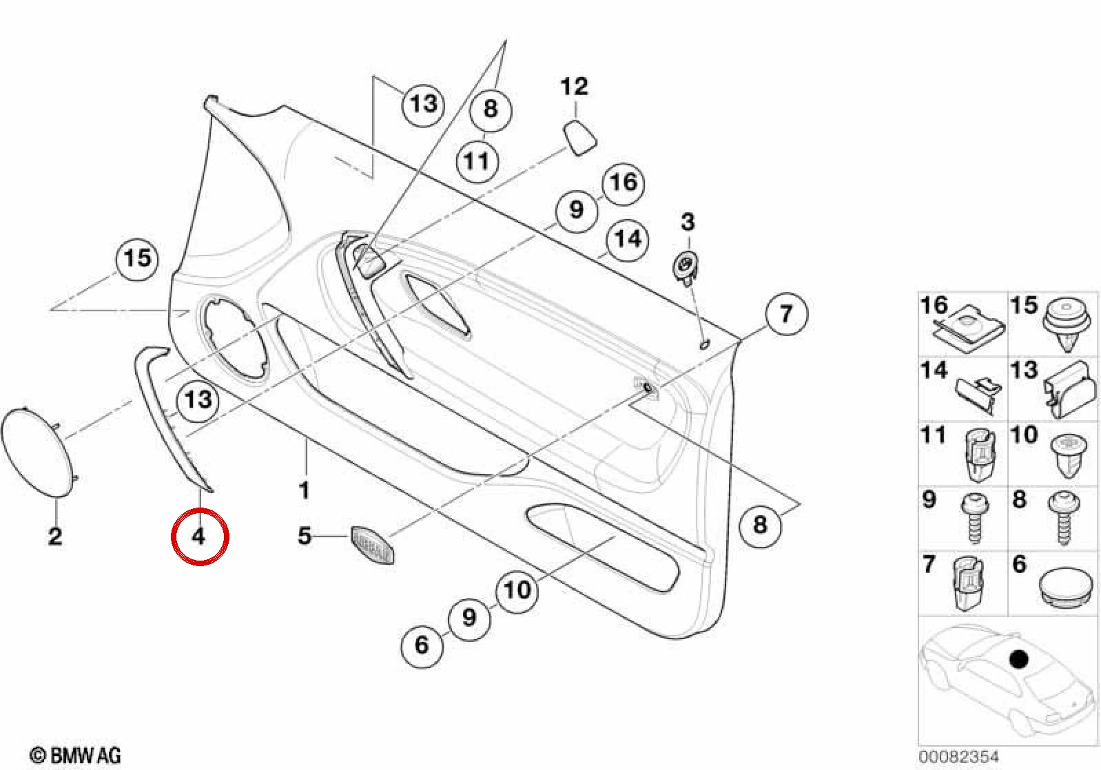 BMW 3 Serisi E46 Sağ Açık Grafit Trim Çıtası 51417030270