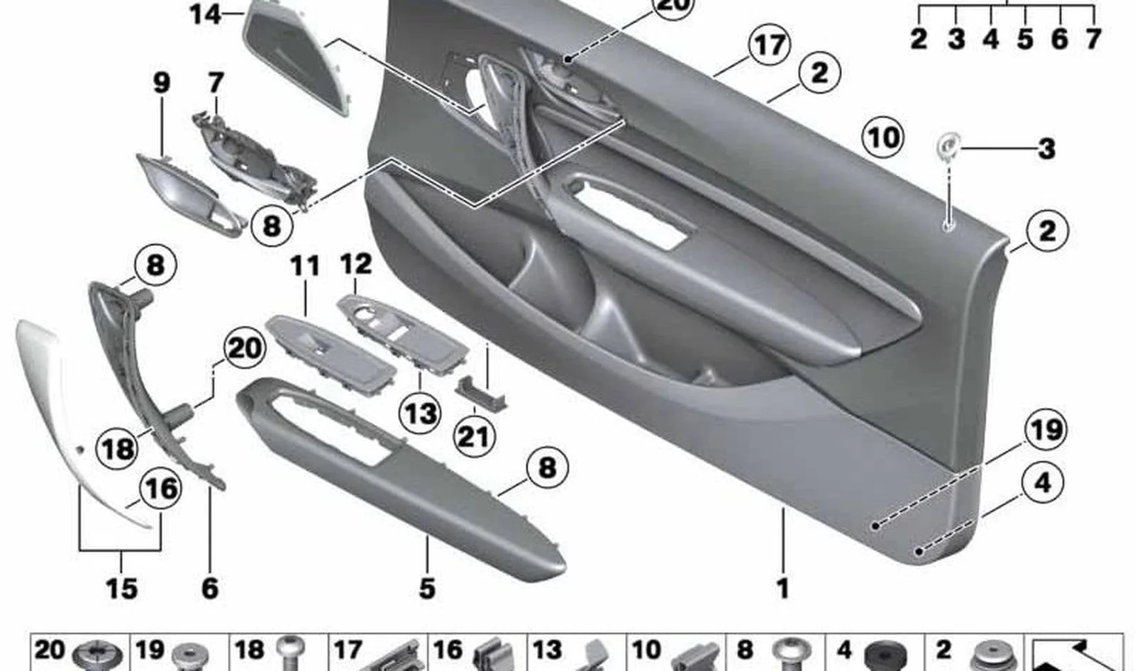 BMW F20 F21 F22 F23 Sol İç Kapı Kolu Kaplaması 51417240413