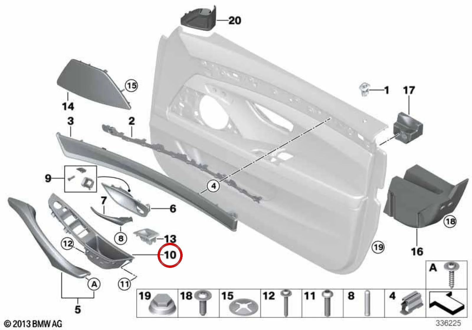 BMW 5 Serisi F10 F11 Sağ İç Kapı Tutamağı 51417261934