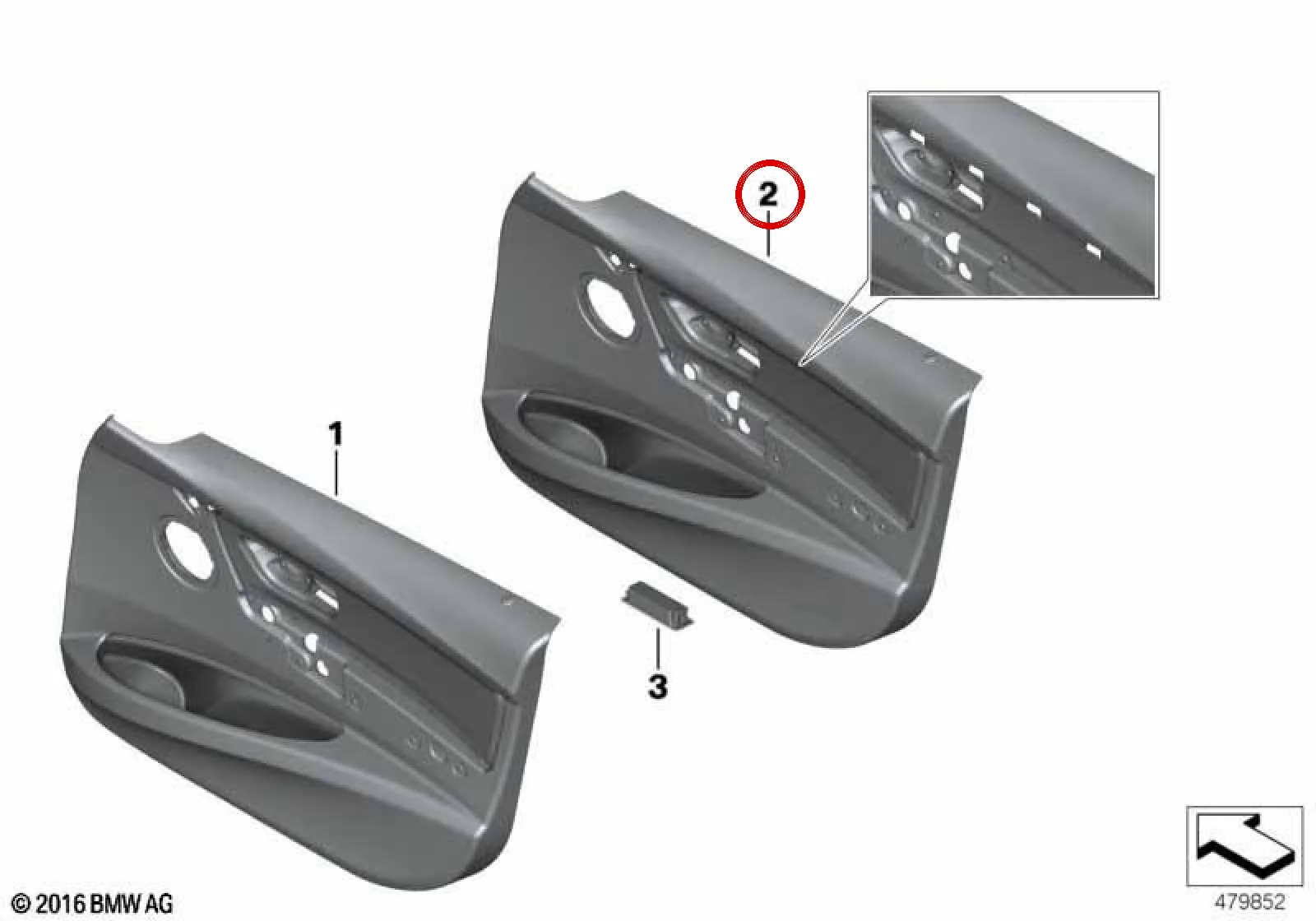 BMW 3 Serisi F30 F31 Ön Sağ Kumaş Kapı Döşemesi 51417279188