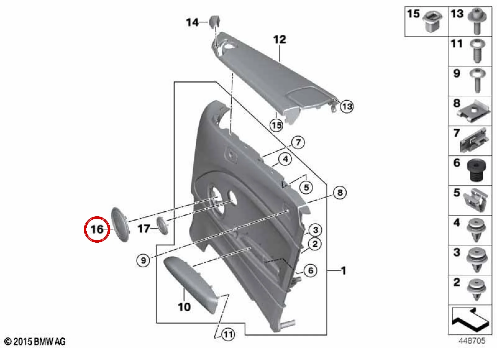 BMW F23 F30 F31 F32… Kapı Hoparlör Izgarası 51417279317