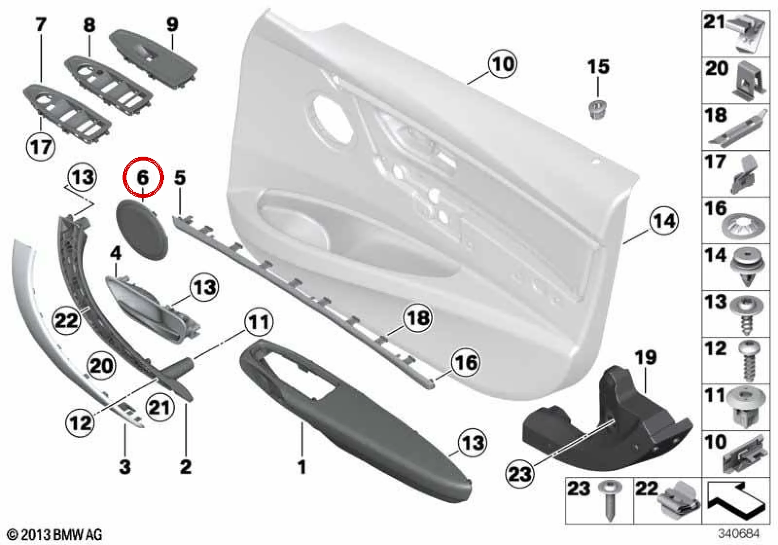 BMW F30 F31 F32 F33… Hoparlör Izgara Kaplaması 51417279321