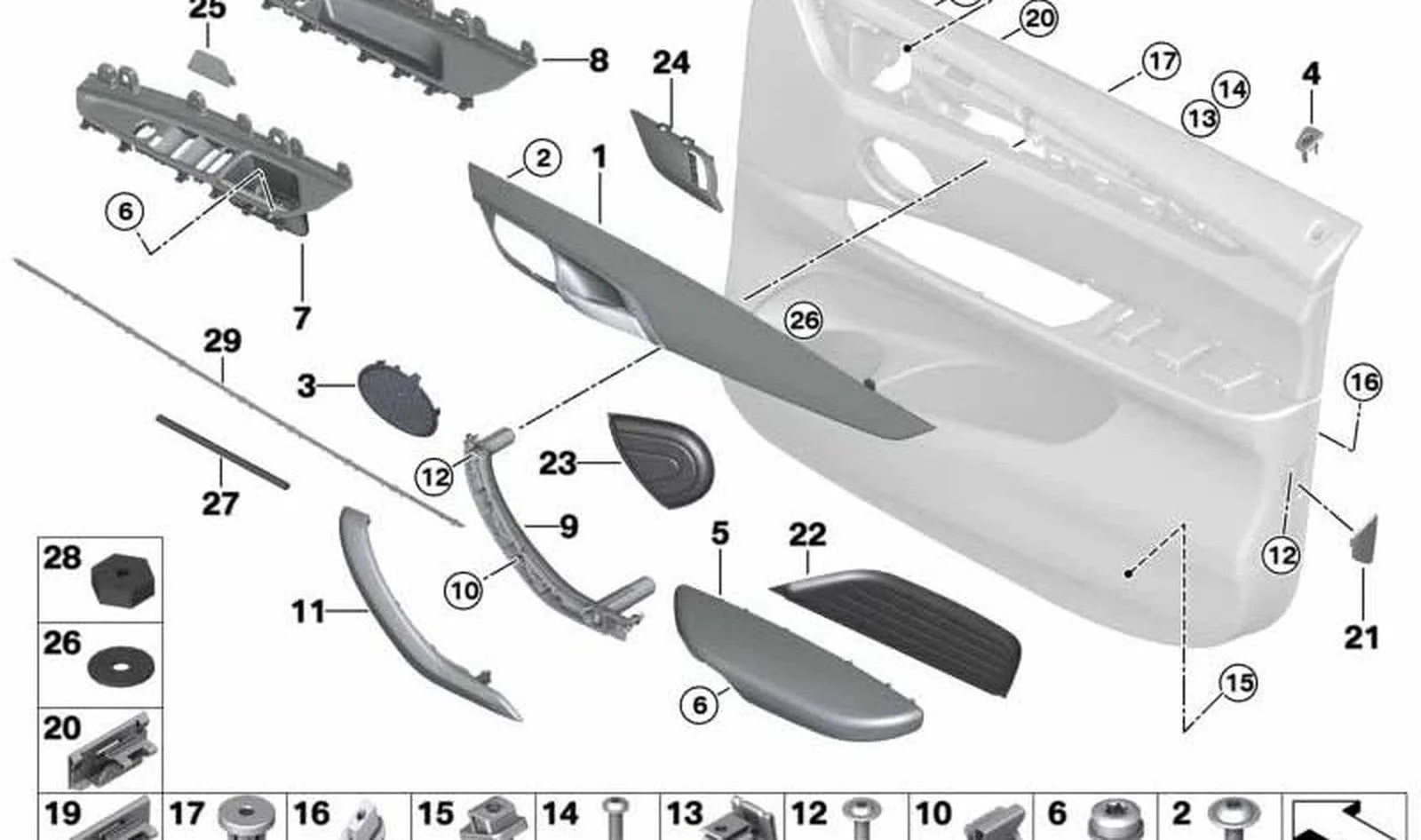BMW F15 F16 F85 F86 Sağ İç Yan Kapak 51417292186
