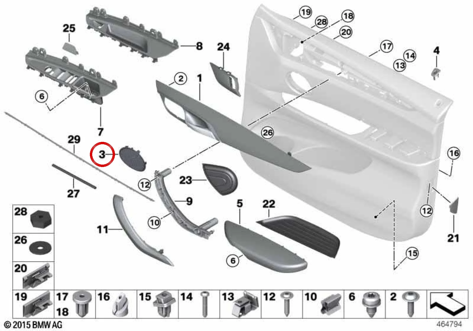 BMW F15 F16 Sol Hoparlör Izgarası 51417345185