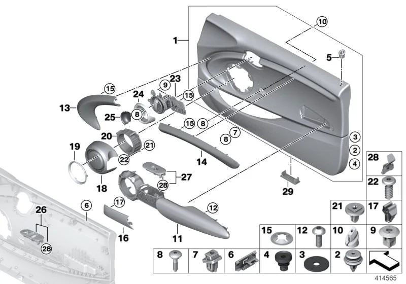 BMW MINI F55 F56 F60 Ön Kapı Tutamağı Vida Kapağı 51417359147