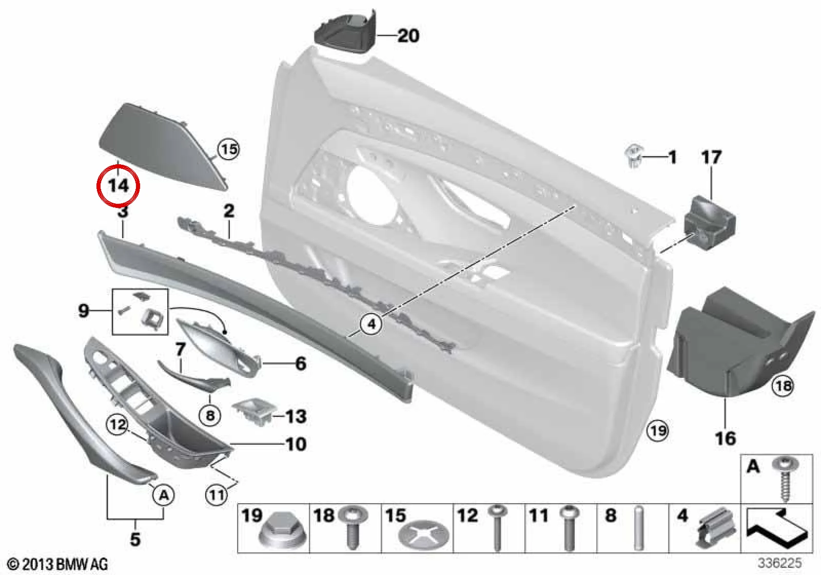 BMW 5 Serisi F10 F11 F18 Sağ Hoparlör Izgarası 51417359300