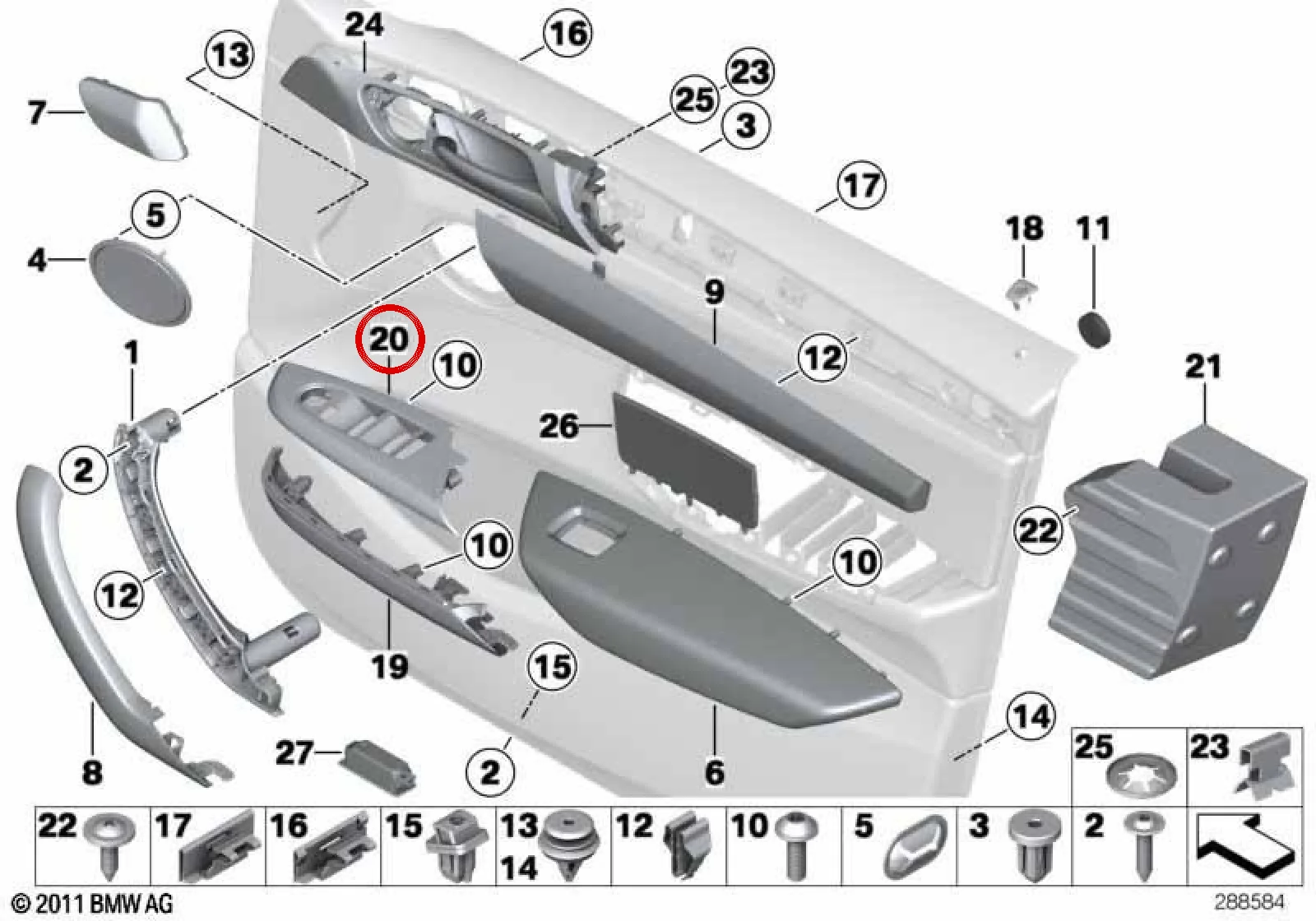 BMW F25 F26 Orta Konsol Kaplaması 51417361313