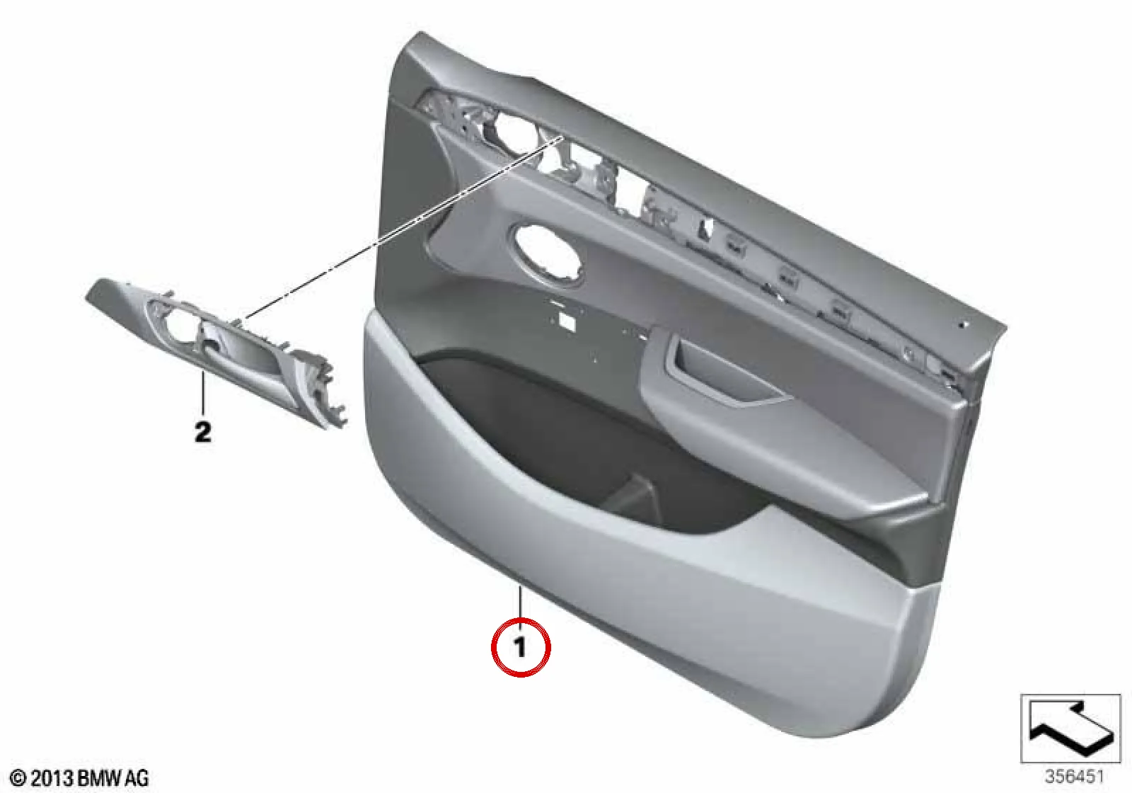 BMW F25 F26 Ön Sol Kapı Döşemesi 51417394537