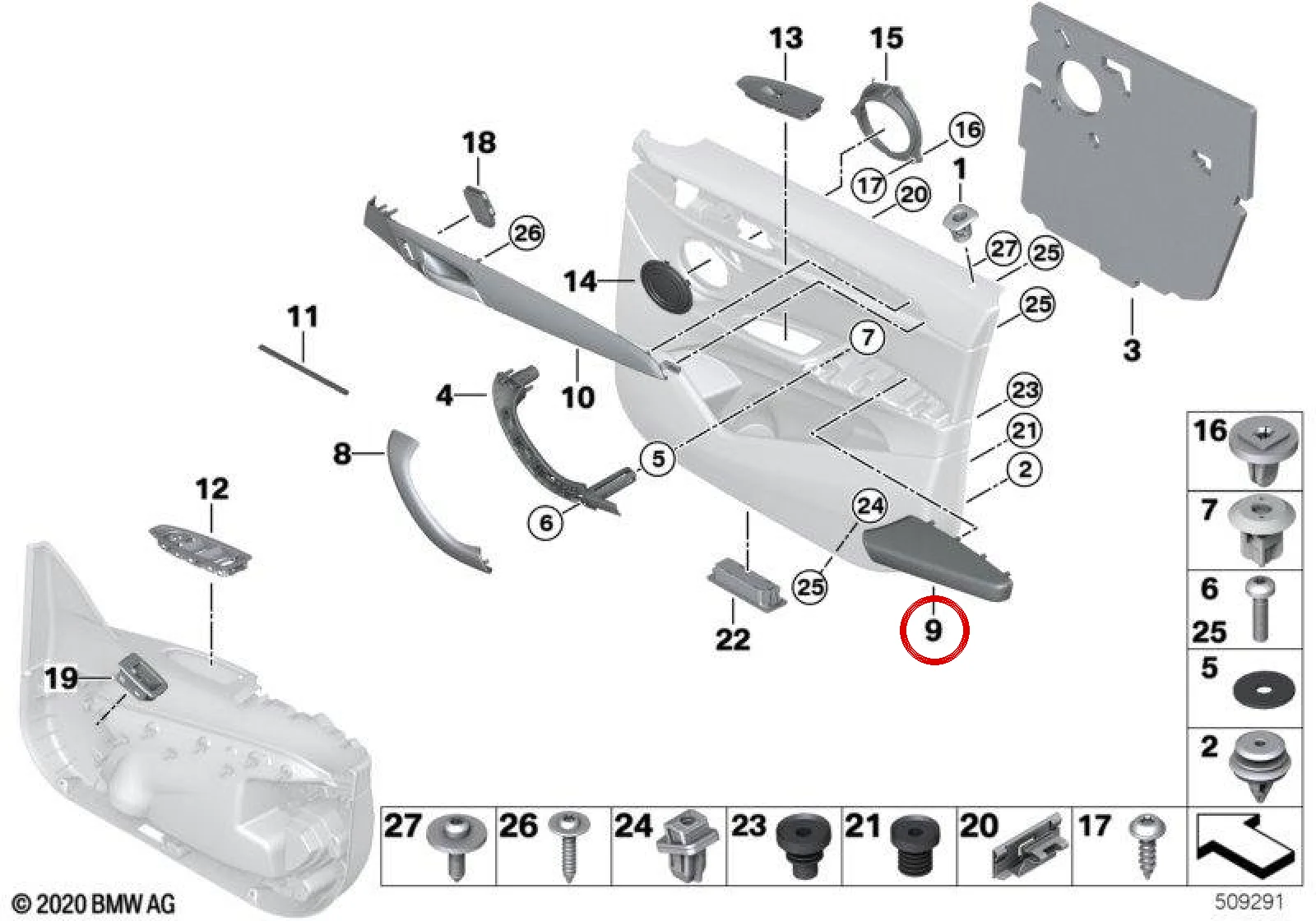 BMW X1 F48 F49 Siyah Sol Kolçak 51417417529