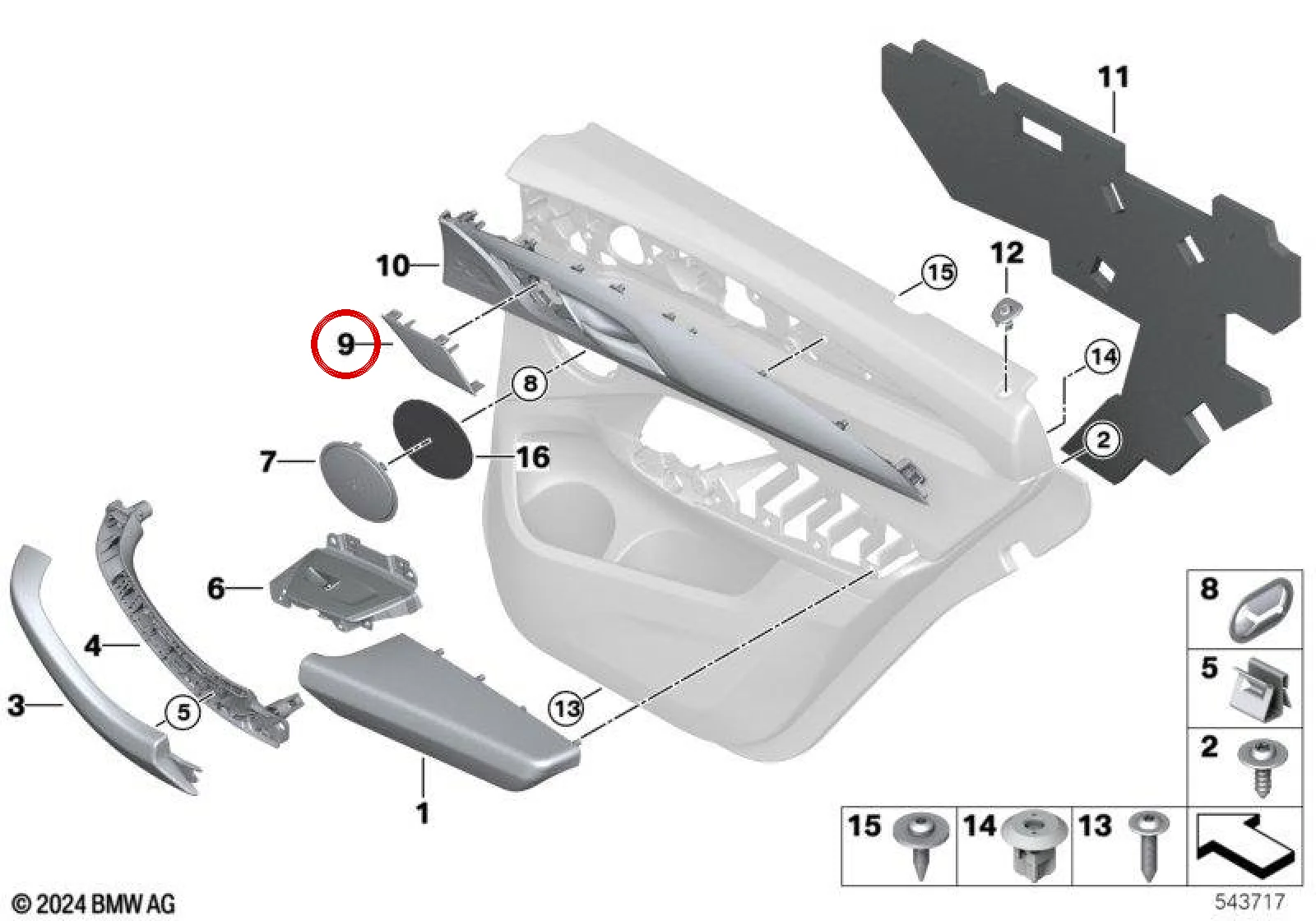 BMW F97 F98 G01 G02… Arka Sol Tiz Hoparlör Izgarası 51417422717