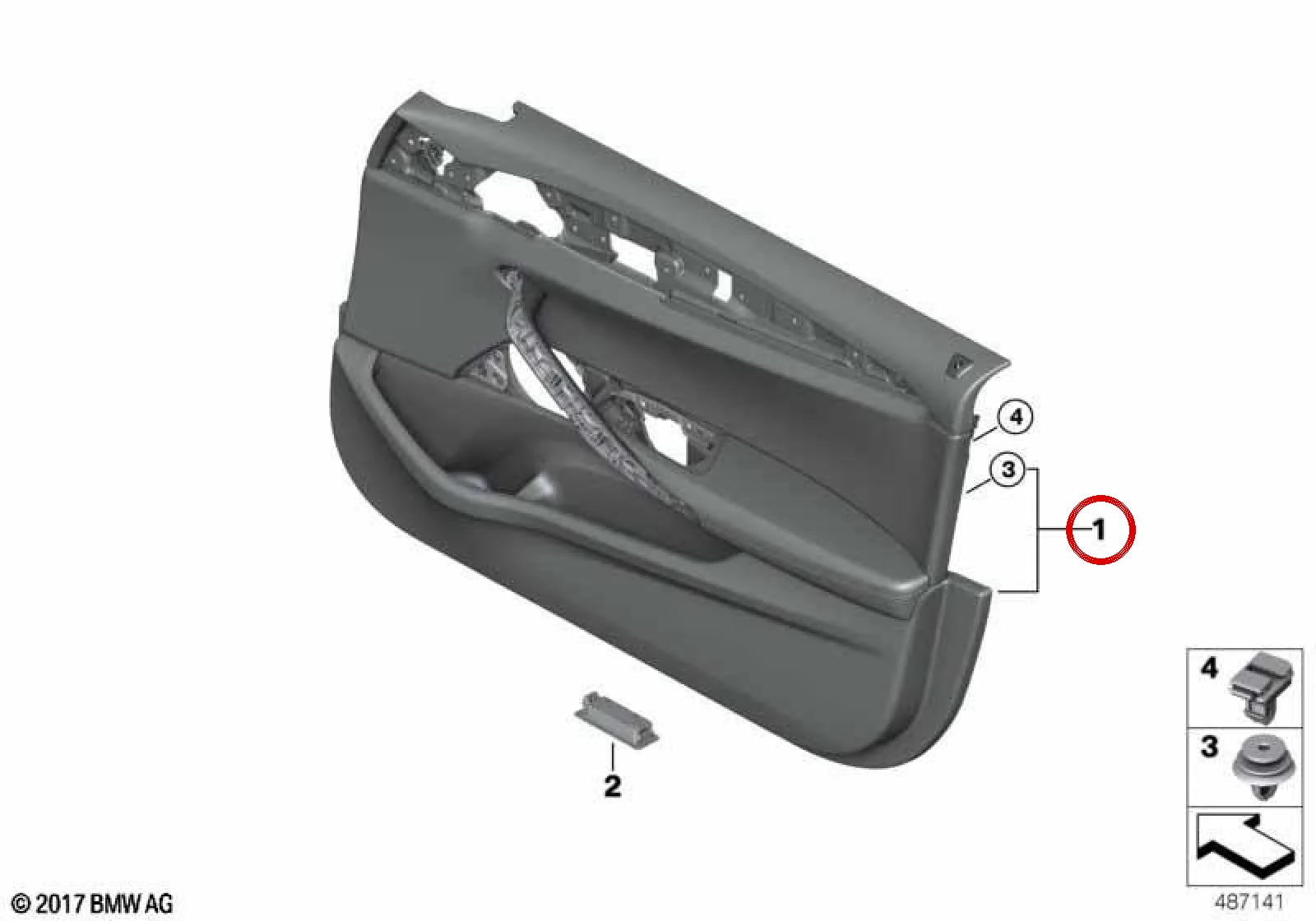 BMW 5 Serisi G30 G31 Sağ Ön Kapı Döşemesi 51417476804