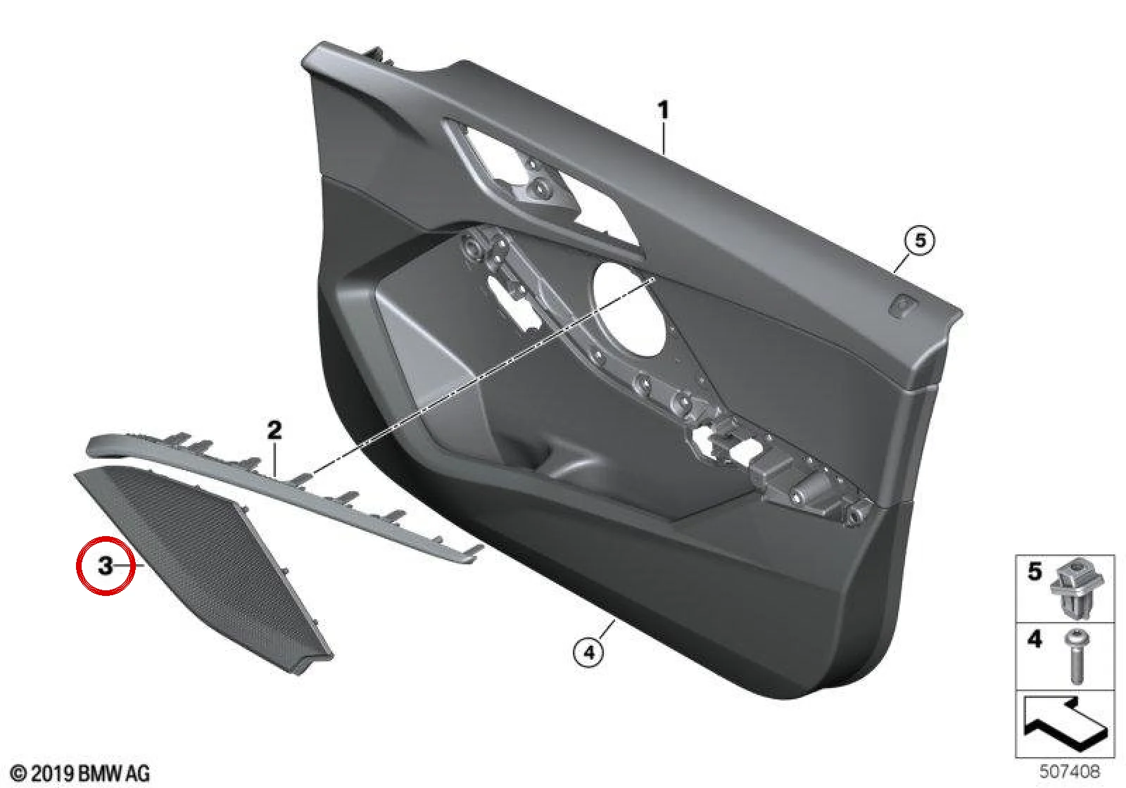 BMW F40 F44 Sağ Hoparlör Izgarası 51417490232