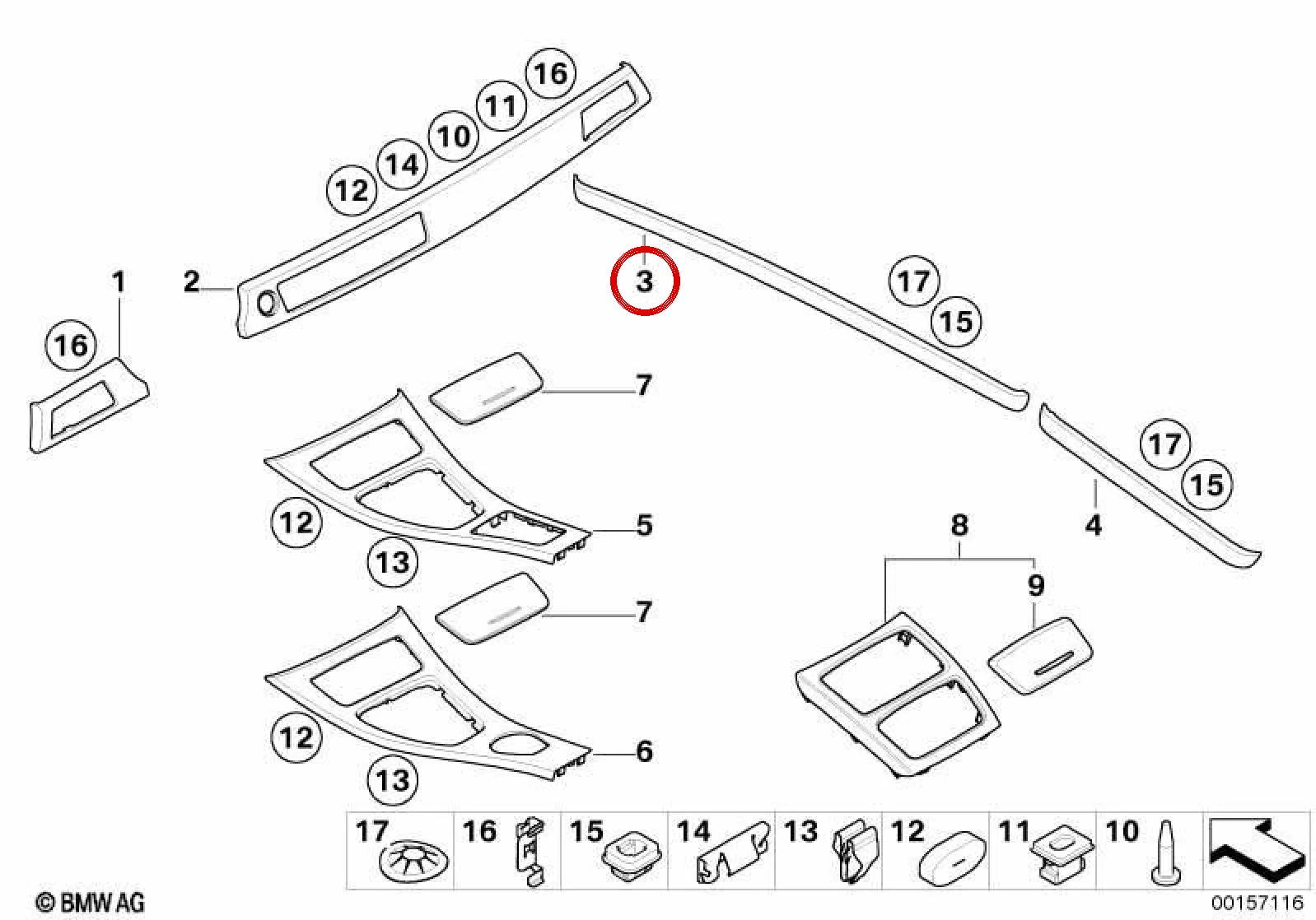 BMW 3 Serisi E92 E93 Sağ Kapı Dekor Çıtası 51417900784