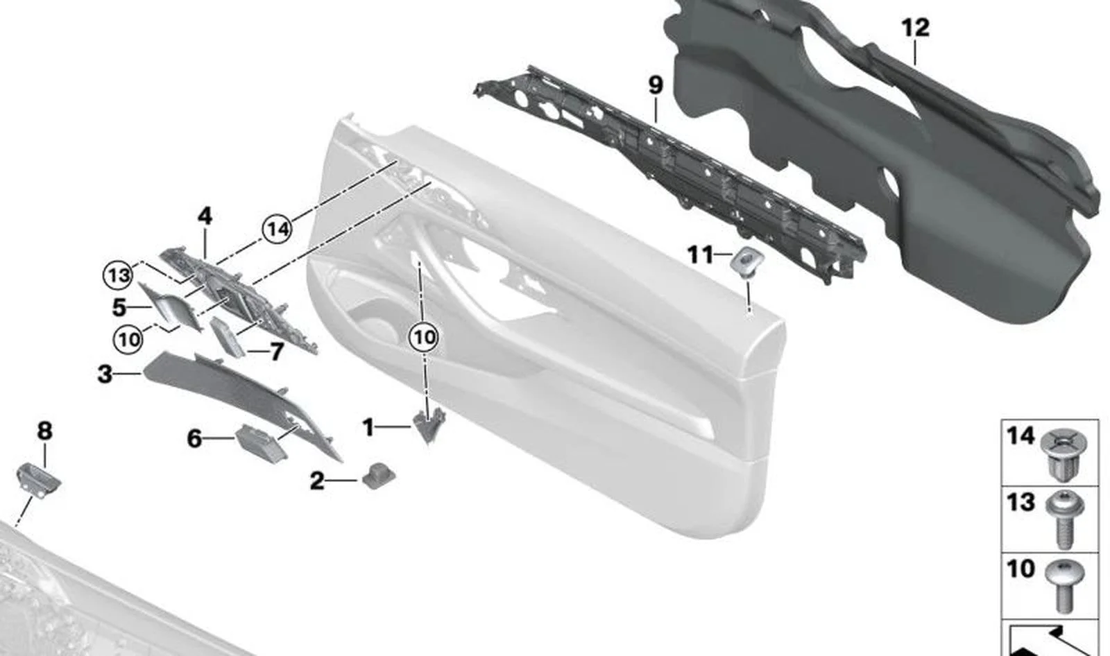 BMW 4 Serisi G22 Sağ Ön Kapı İç Braketi 51417944186