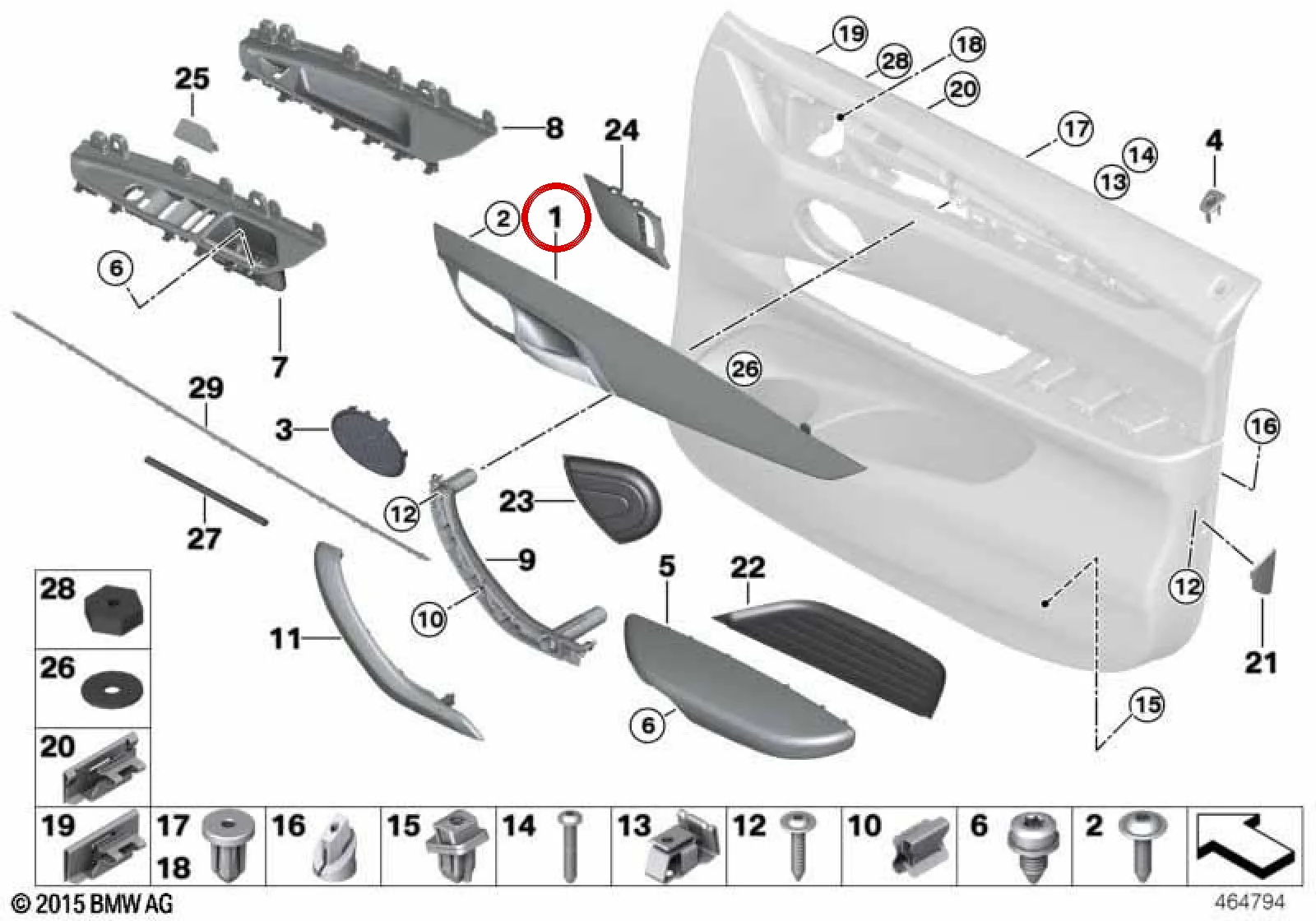 BMW F15 F16 F85 Sağ Dekoratif Kapı Çıtası 51418063912
