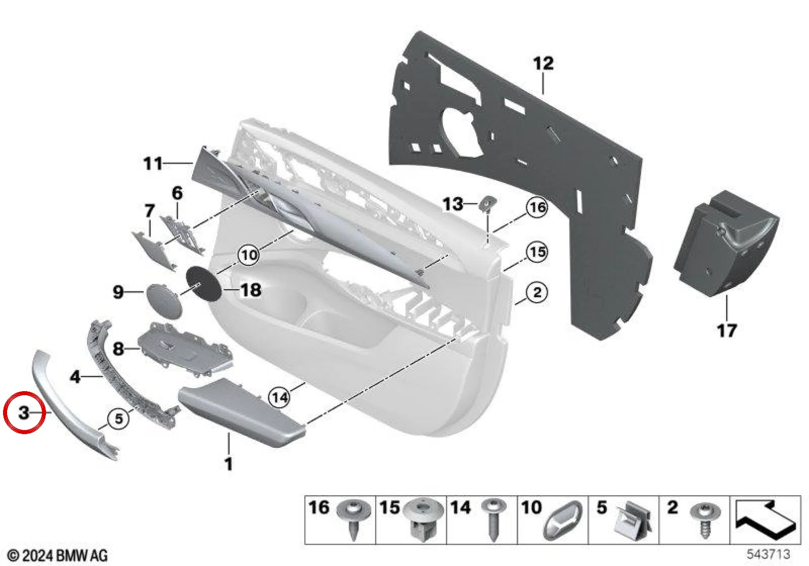 BMW F97 F98 G01 G02 Sol Kapı Kolu Çerçeve Kapağı 51418079191