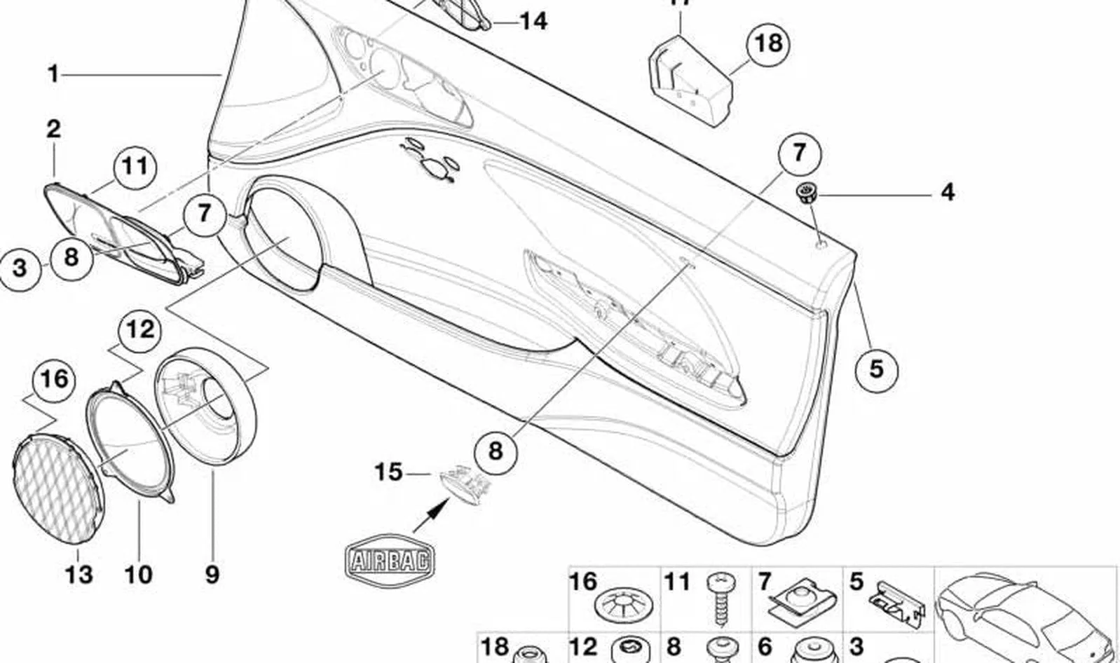 BMW 3 Serisi E46 Sağ Kapı Döşemesi Gri 51418224080