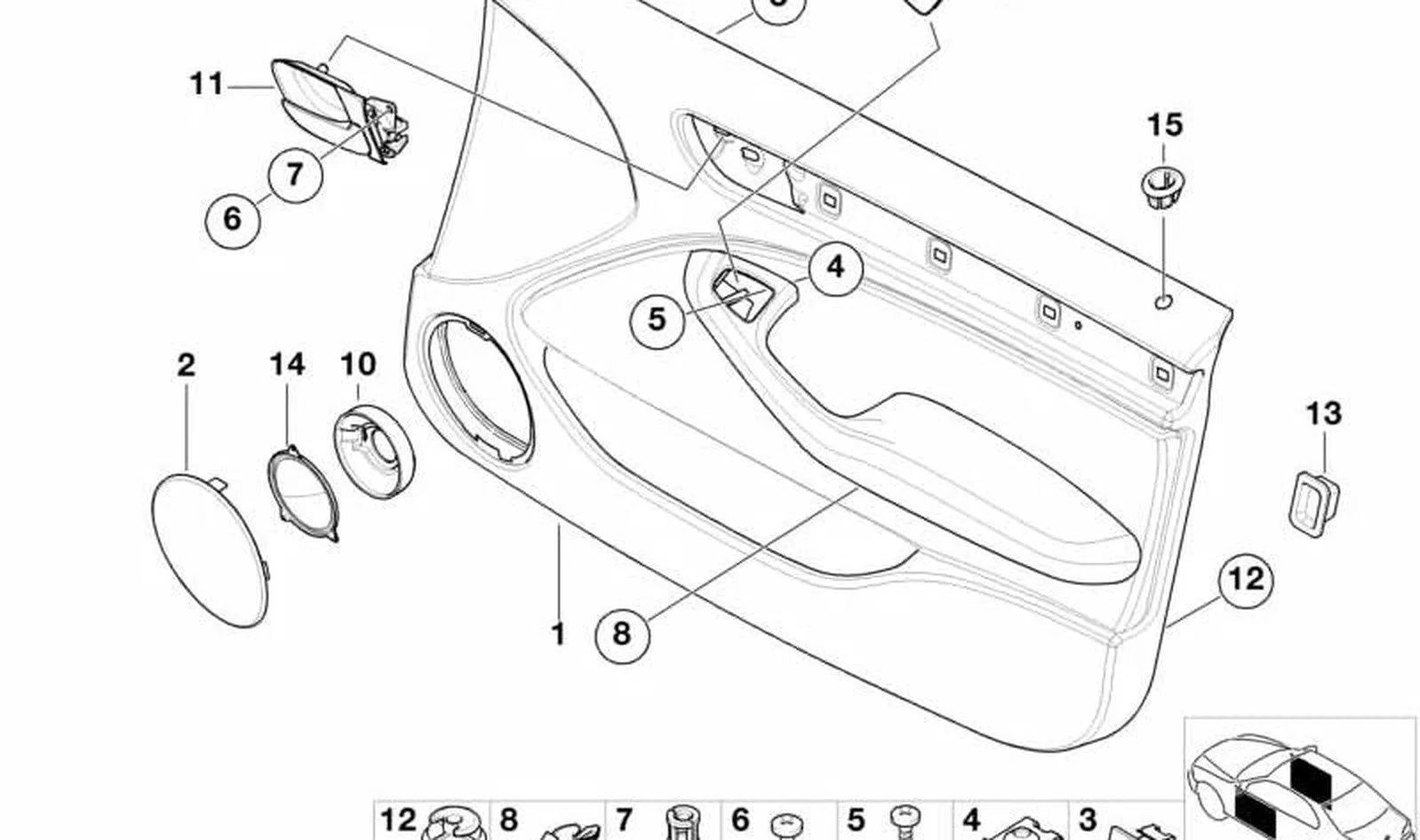 BMW 3 Serisi E46 Ön Kapı Döşemesi Süs Parçası Açık Bej 51418224401