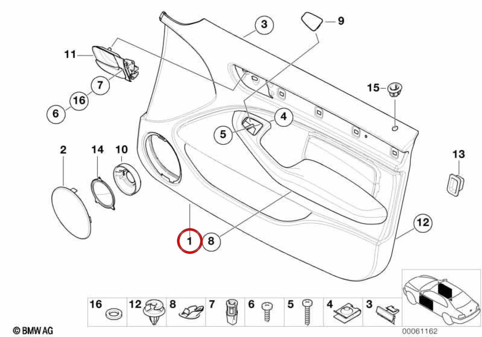 BMW 3 Serisi E46 Ön Sağ Kapı Döşeme Paneli Antrasit 51418224572