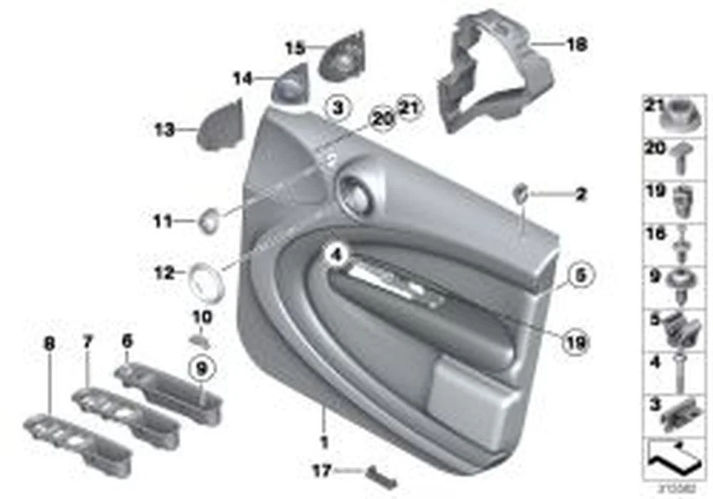 BMW MINI R60 Sol Ön Kapı Döşemesi Dekorsuz 51419808601