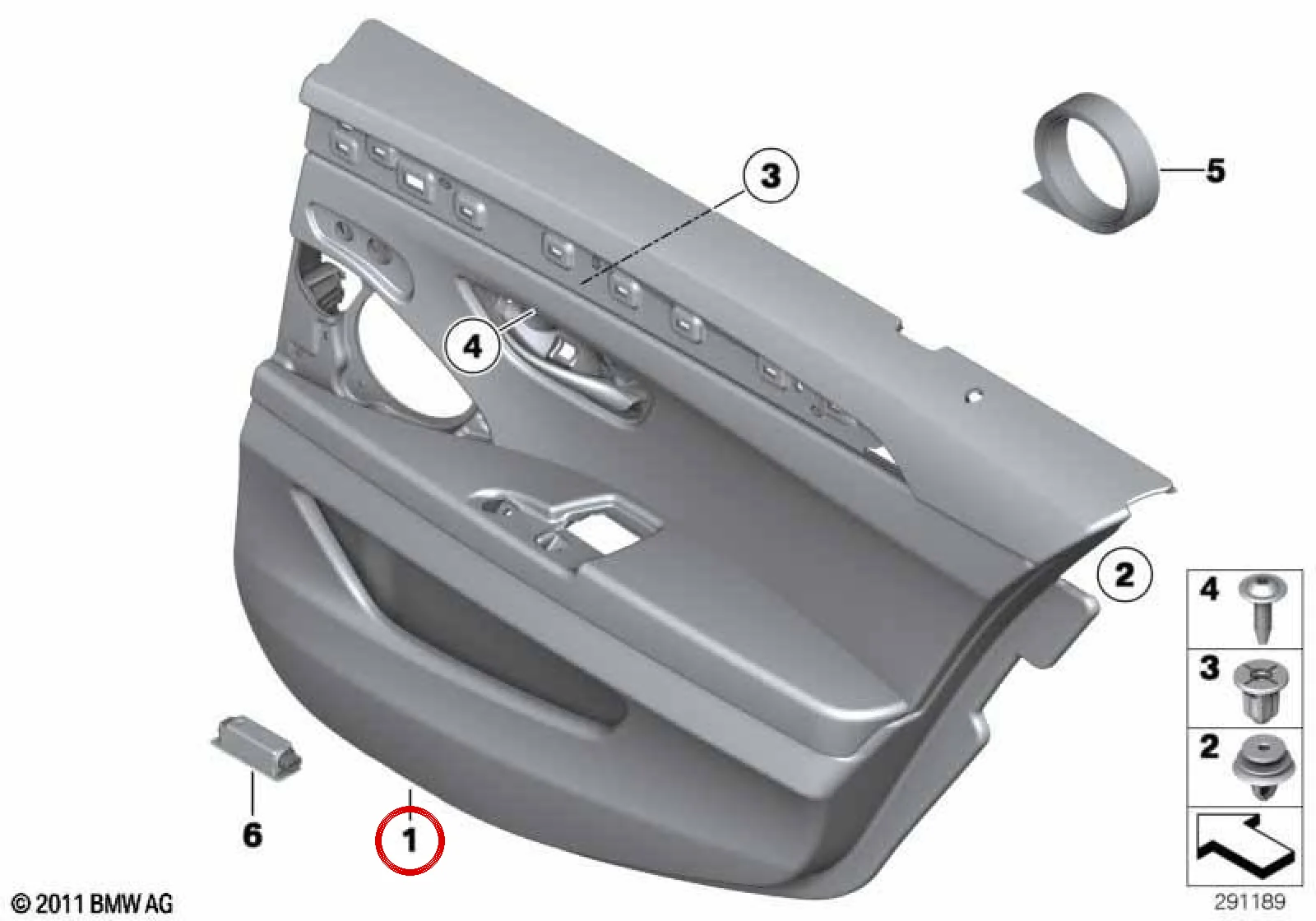 BMW 5 Serisi F10 F11 Siyah Arka Sol Kapı Döşemesi 51427273183