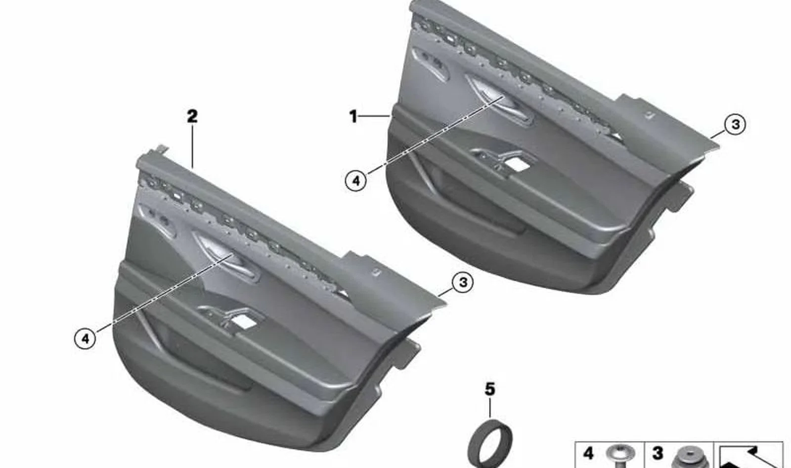 BMW 5 Serisi F10 F11 Sol Arka Deri Kapı Döşemesi 51427273291