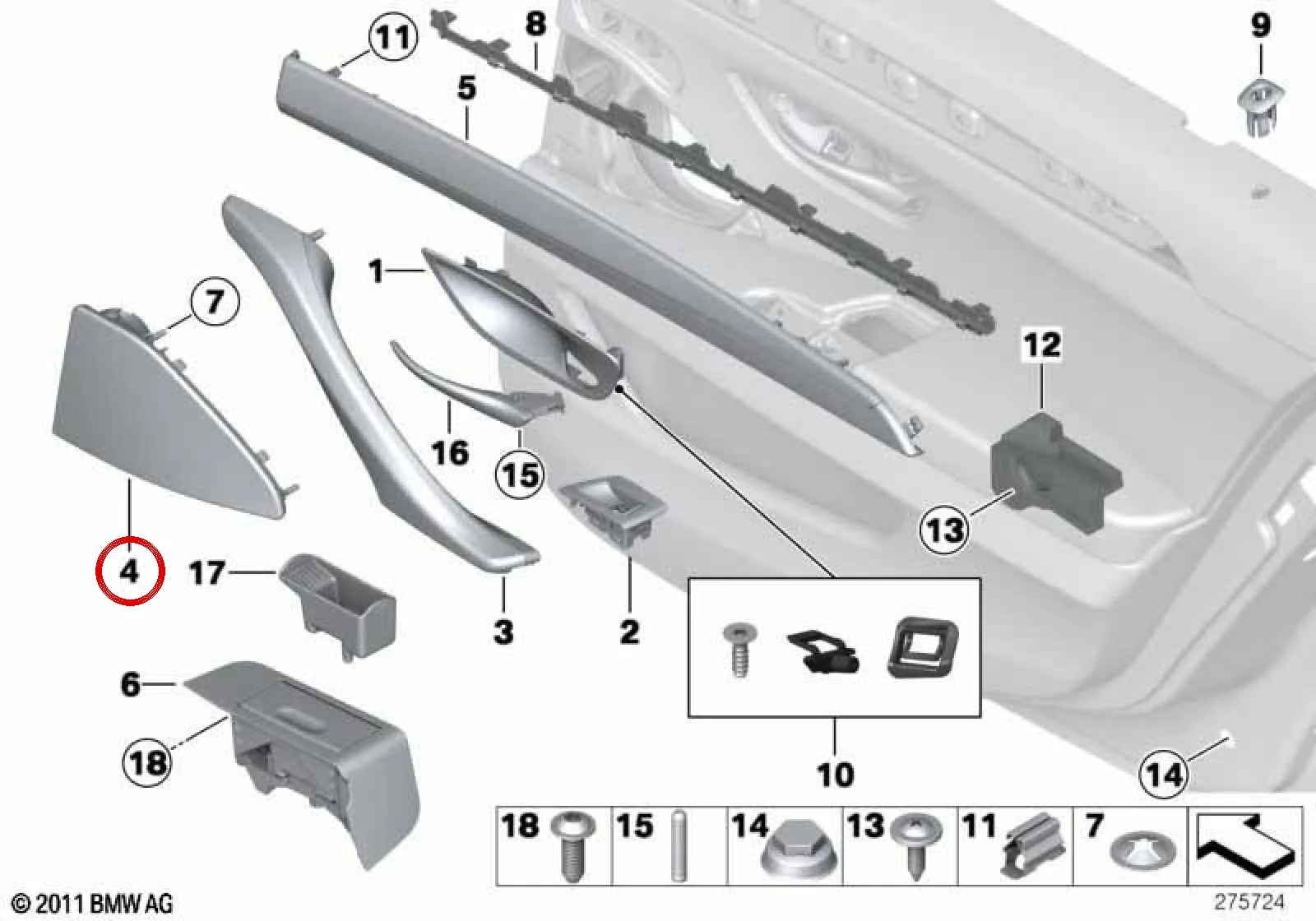 BMW 5 Serisi F10 F11 Sağ Hoparlör Izgarası 51427318820