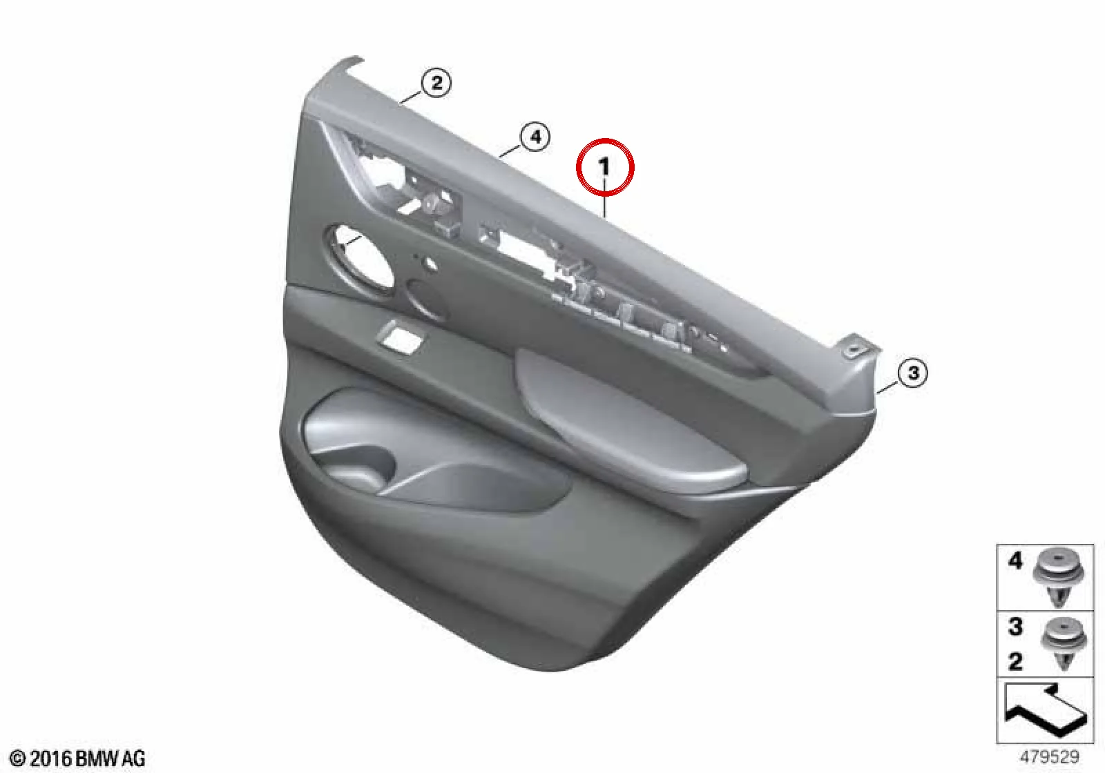 BMW X6 F16 Arka Sağ Deri Kapı Paneli Siyah/Kahve 51427484668
