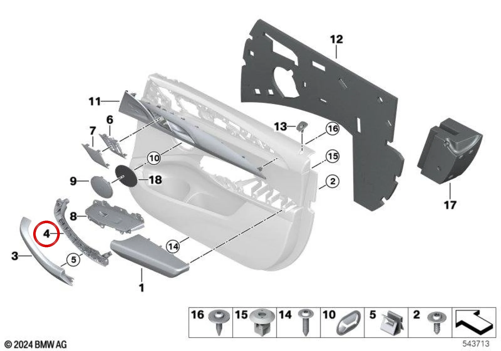 BMW F97 F98 G01 G02 Sağ İç Kapı Açma Kolu Oyster 51427487058