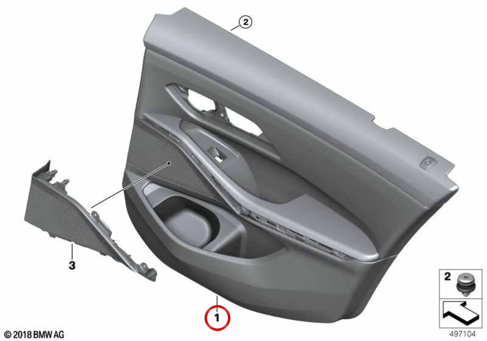 BMW 3 Serisi G20 G21 Arka Sağ Kapı Döşemesi Antrasit 51429460700