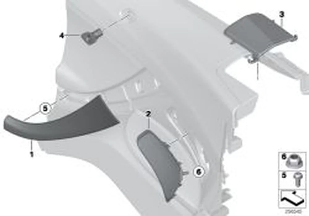 BMW 6 Serisi F12 Sol Mekanizma Kolu Kaplaması 51437291847