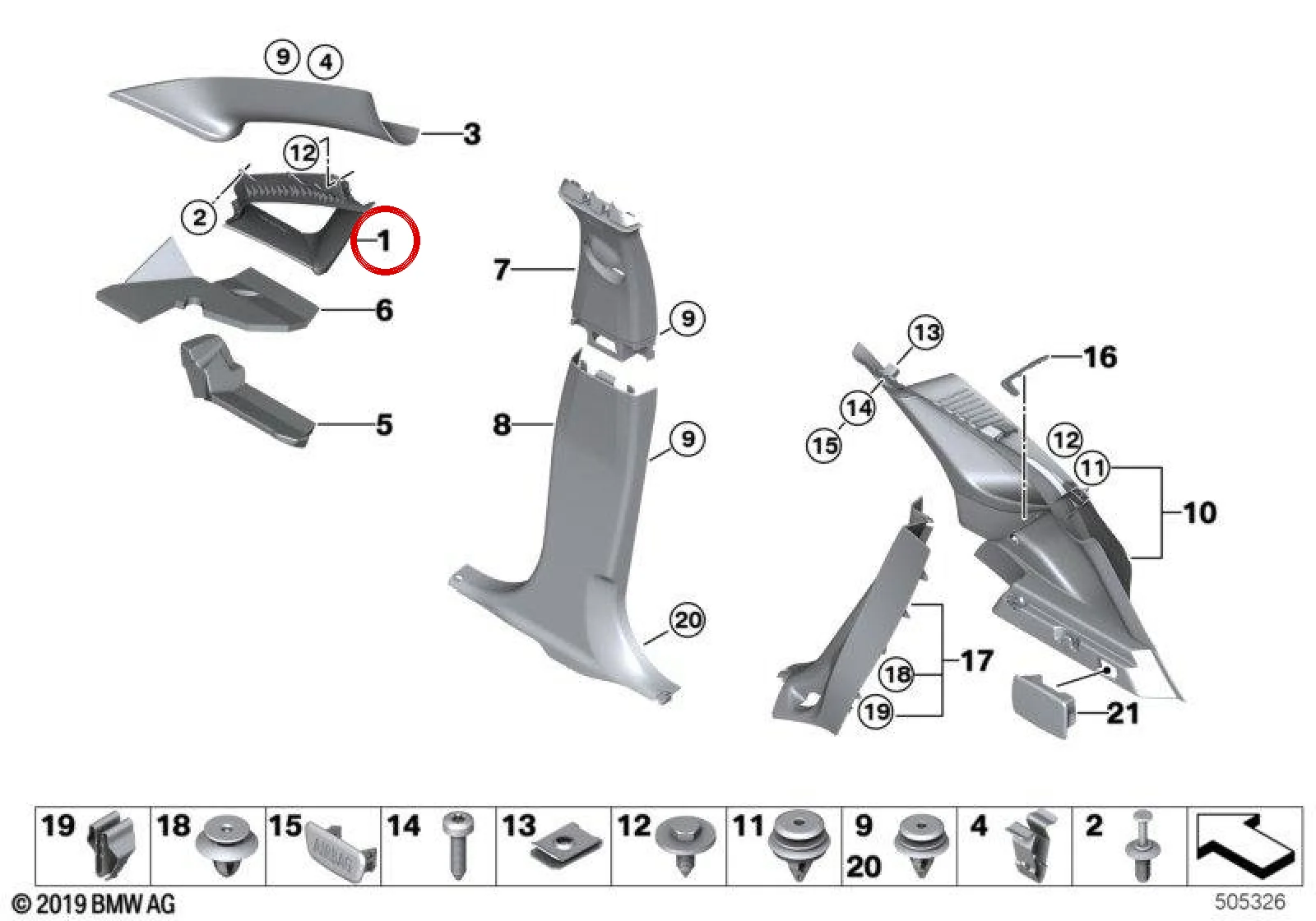 BMW 2 Serisi F45 F46 Sol Üçgen Cam İç Çıtası 51437374847