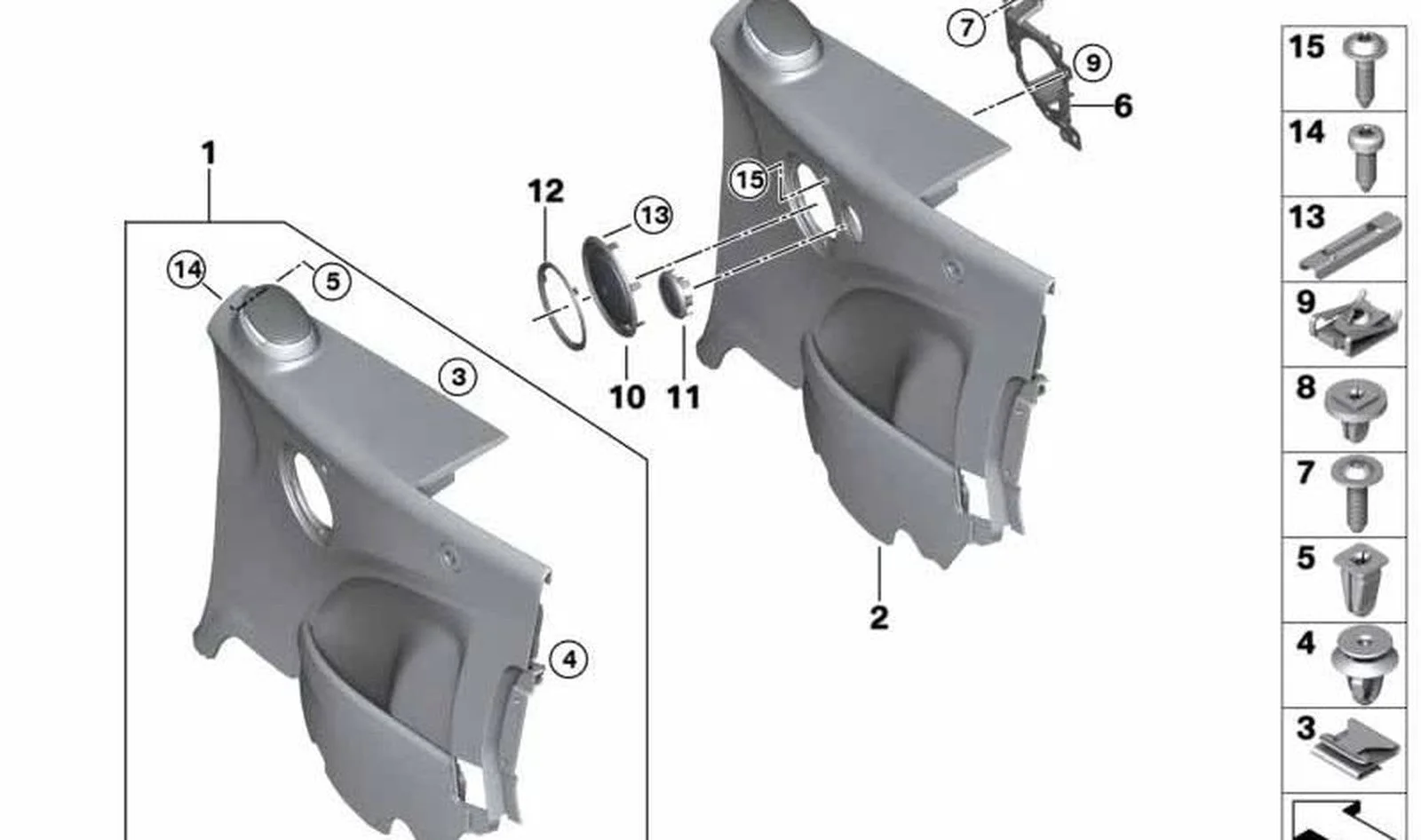 BMW MINI F57 Arka Sol Hoparlör Kapağı 51437417370